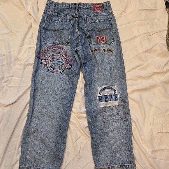 Vintage Pepe Jeans UK Size 36 x 33 PJL Patches and Embroidery Y2K *read* - Picture 6 of 15